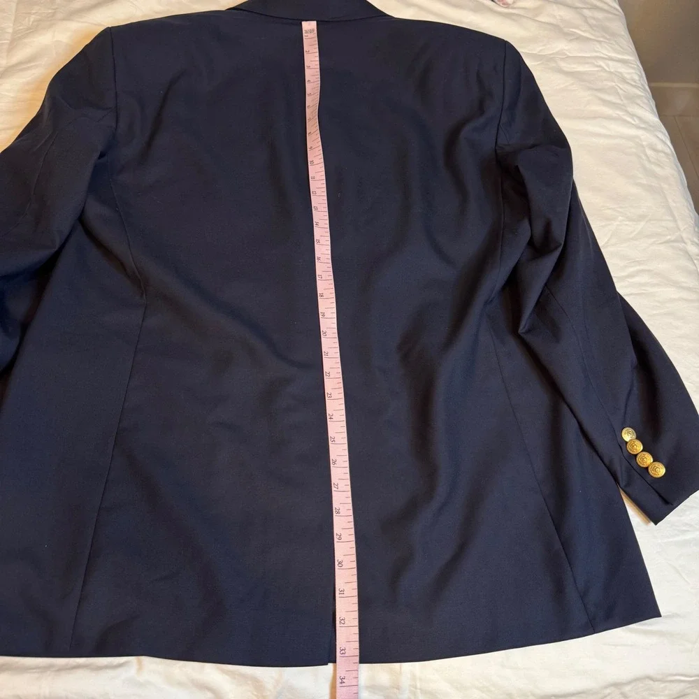 Polo University by Ralph Lauren Mens Navy Blue Pure Wool Blazer Sport Coat 48R